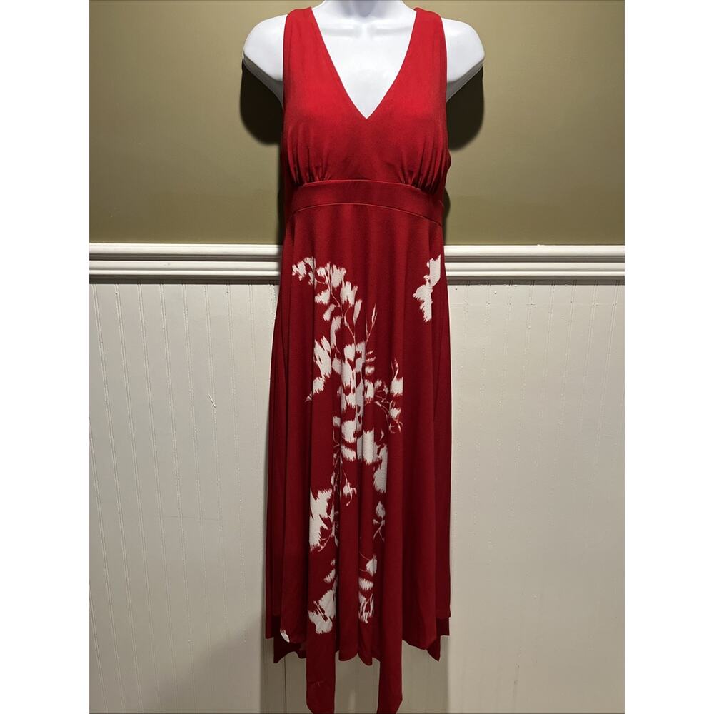 INC Red Asymmetrical Dress – Sleeveless Long Women’s Medium